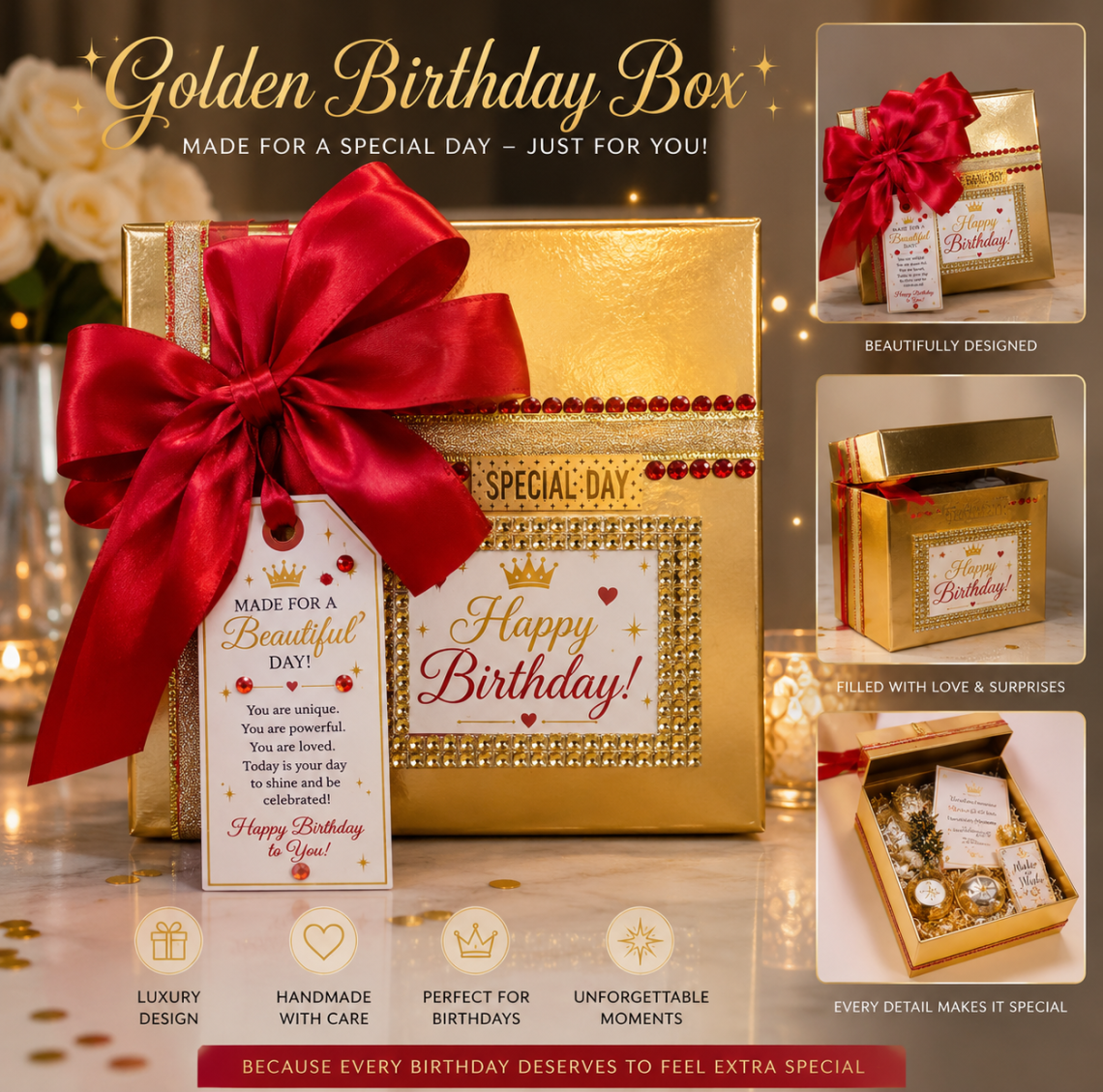 Golden birthday box
